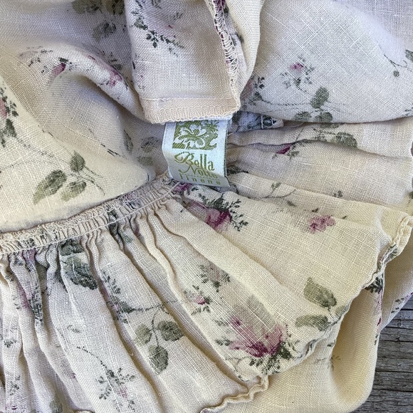 Bella Notte pillow cases STANDARD 100% linen roses 2 SHAMS - Picture 4 of 4